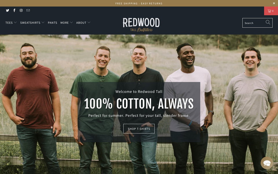 Redwood Tall Outfitters website
