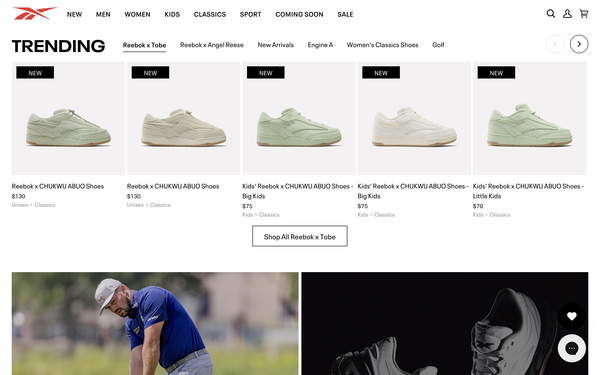 Reebok screenshot