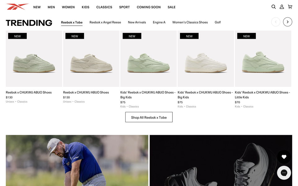 Reebok website