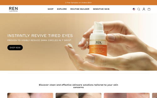 REN Clean Skincare website screenshot