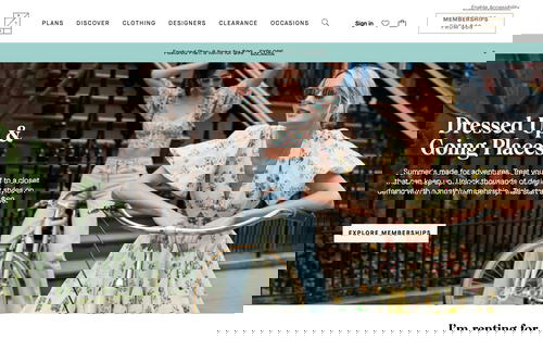 Rent the Runway website screenshot