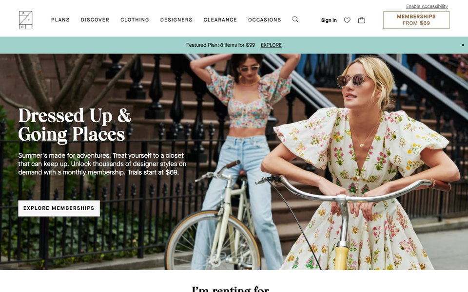 Rent the Runway website