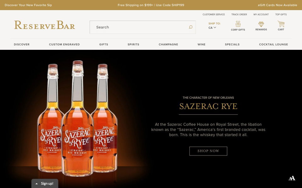 ReserveBar website
