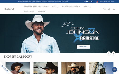 Resistol website screenshot