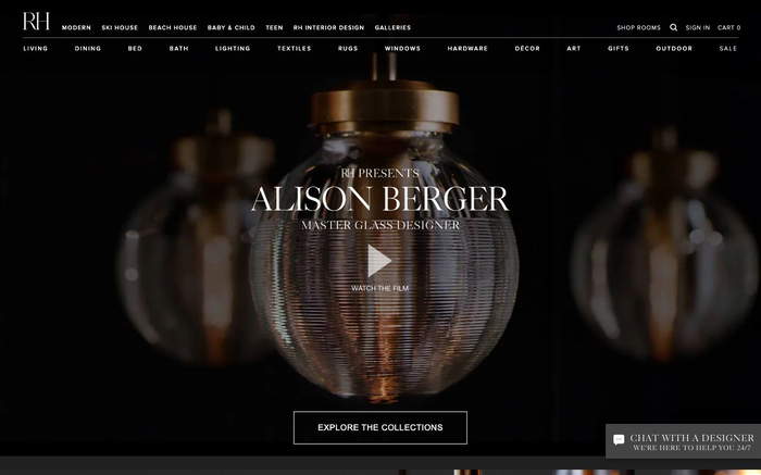 Restoration Hardware screenshot