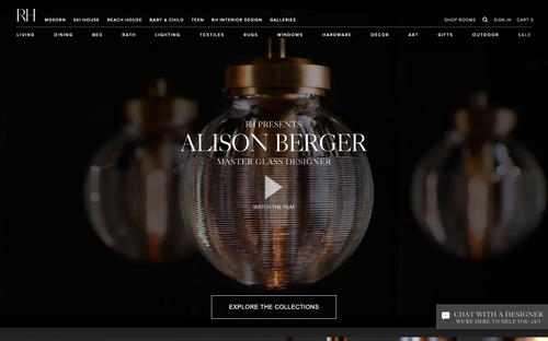 Restoration Hardware website