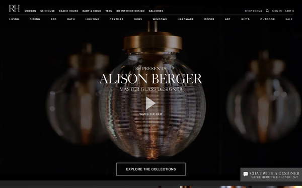 Restoration Hardware screenshot