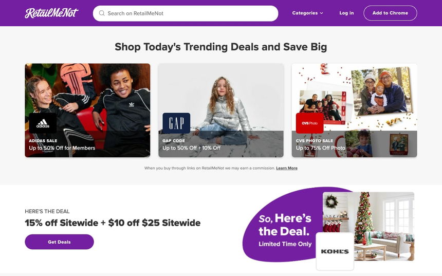 RetailMeNot on Shomp