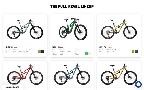 Revel Bikes website screenshot