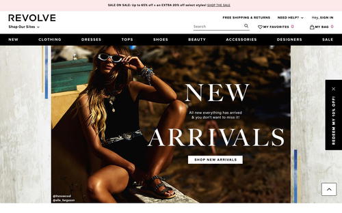 REVOLVE website screenshot