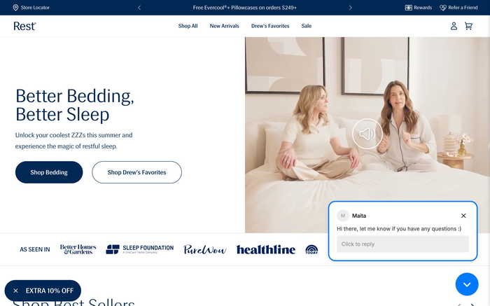 Rest bedding screenshot
