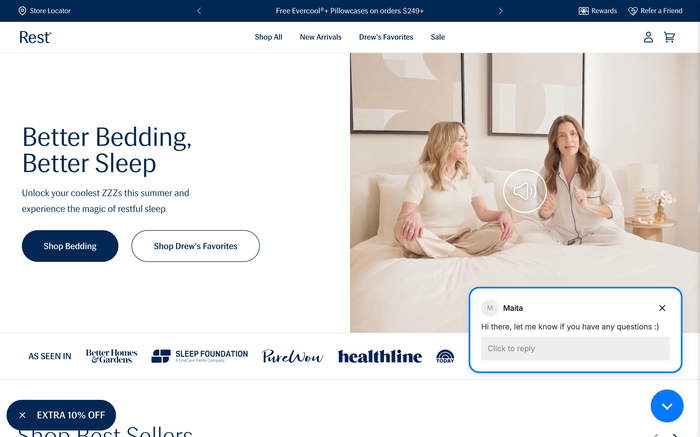 Rest bedding screenshot