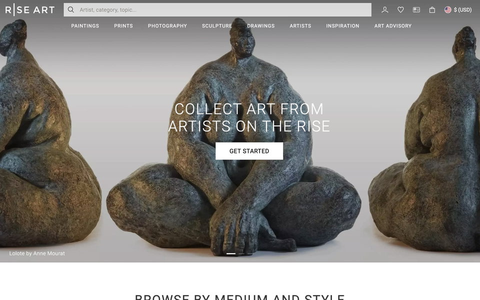 Rise Art website