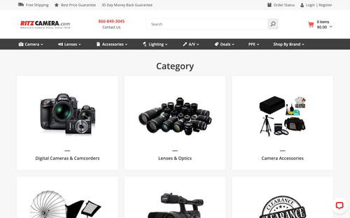 Ritz Camera website screenshot