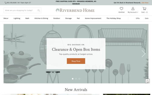 Riverbend Home website screenshot