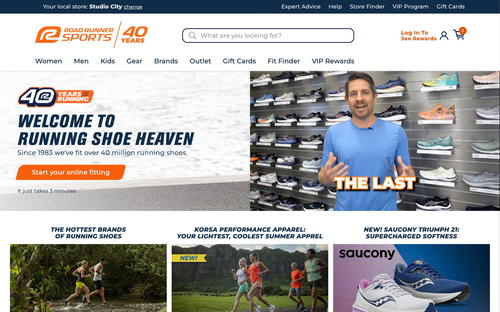 Road Runner Sports website screenshot