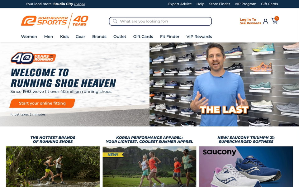 Road Runner Sports website