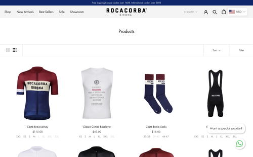 Rocacorba Clothing Girona website screenshot