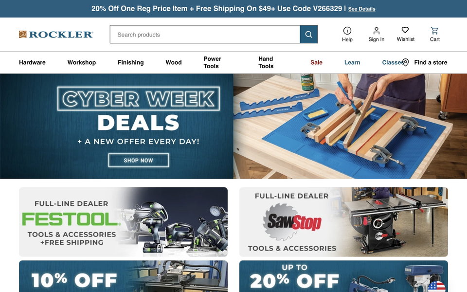 Rockler Woodworking website