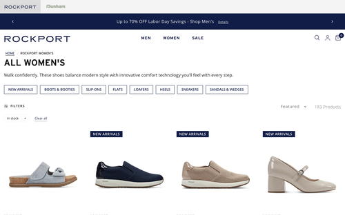 Rockport website screenshot