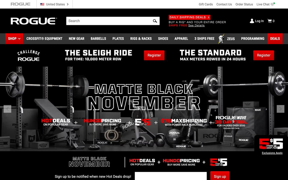 Rogue Fitness website