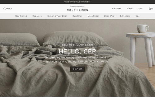 Rough Linen website screenshot