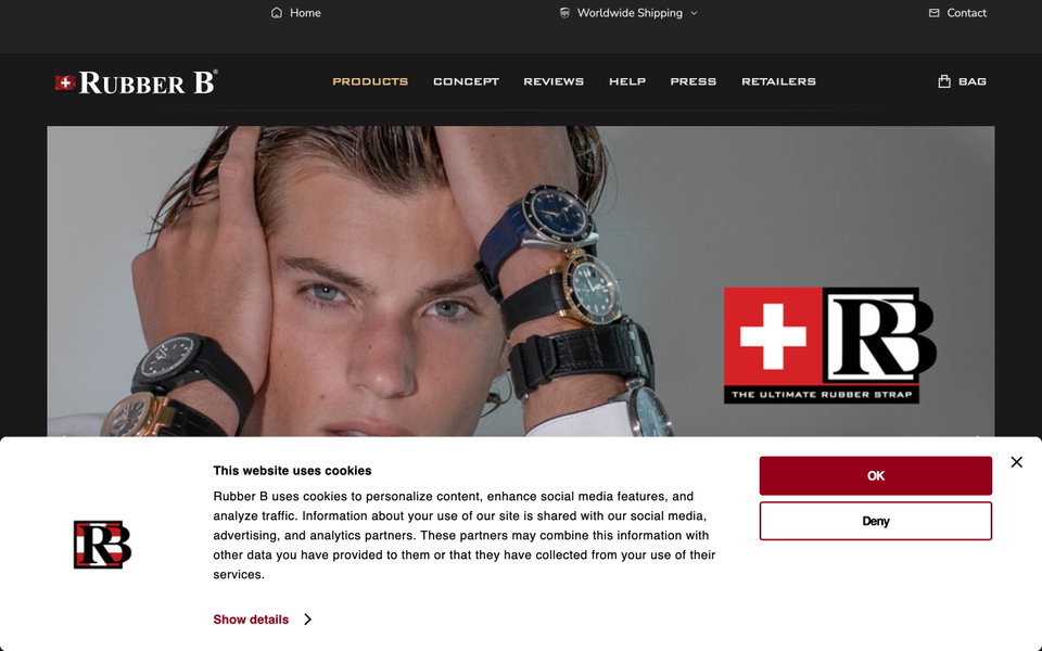 Rubber B website