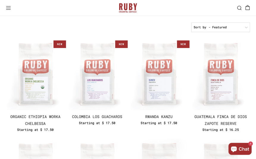 Ruby Coffee Roasters on Shomp