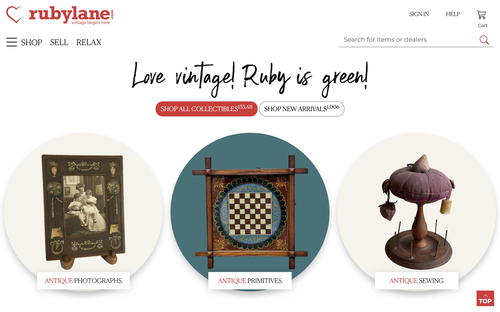 Ruby Lane website screenshot