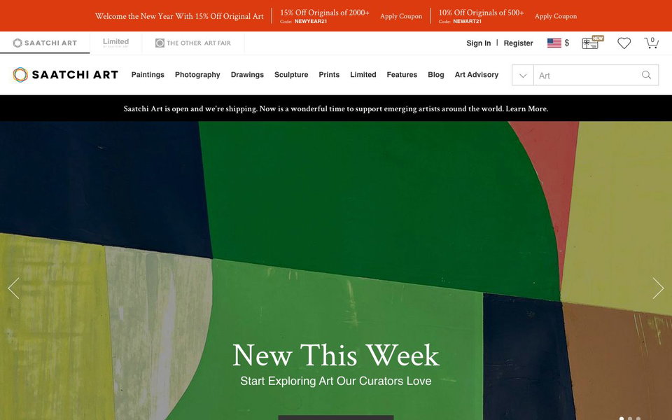 Saatchi Art website