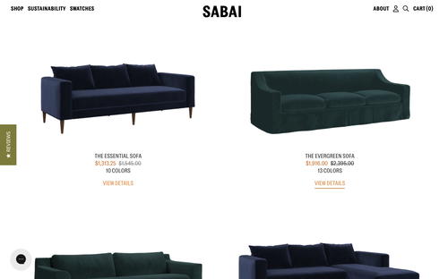 Sabai Design website screenshot