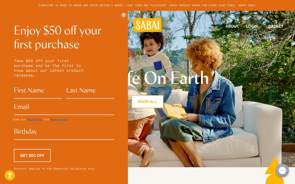 Sabai Design website