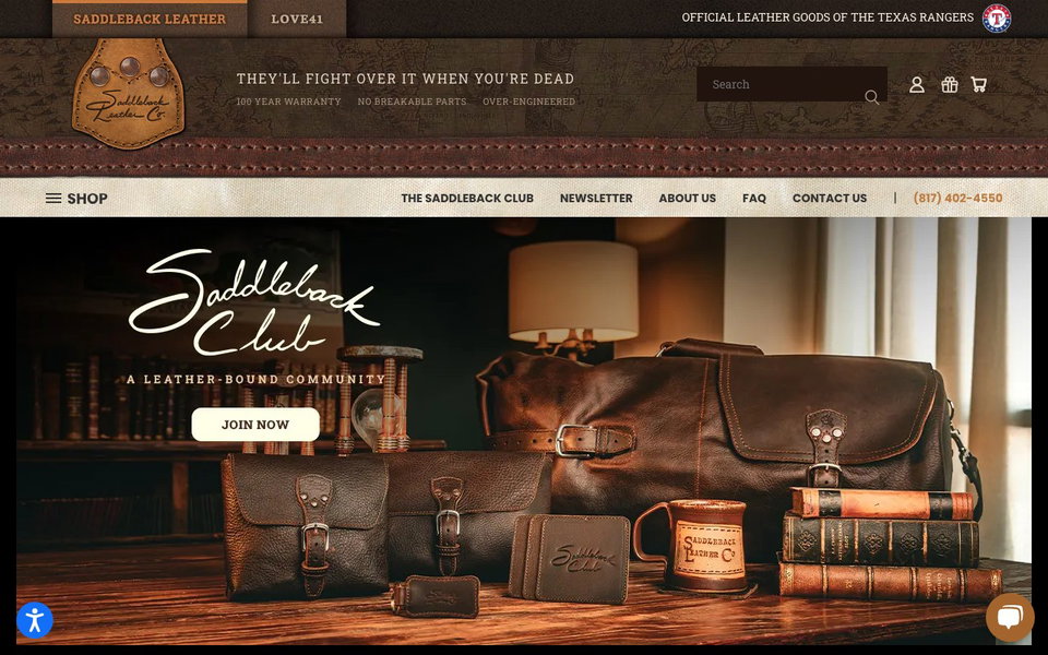 Saddleback Leather website