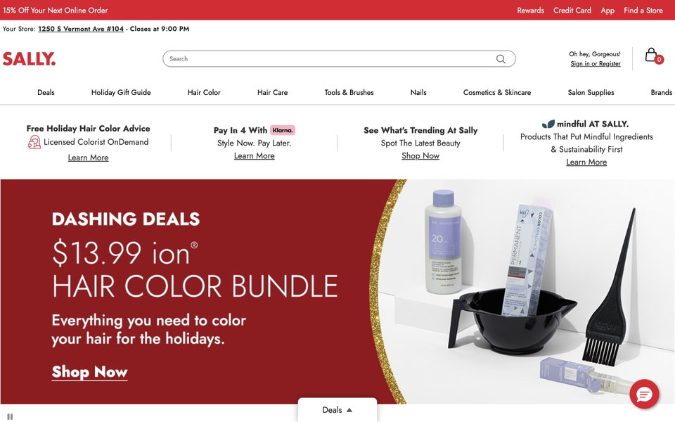 Sally Beauty website