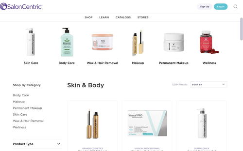 SalonCentric website screenshot