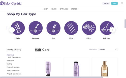 SalonCentric website screenshot