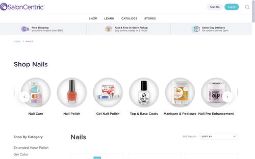 SalonCentric website screenshot