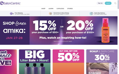 SalonCentric website screenshot