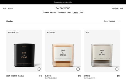 Salt & Stone website screenshot