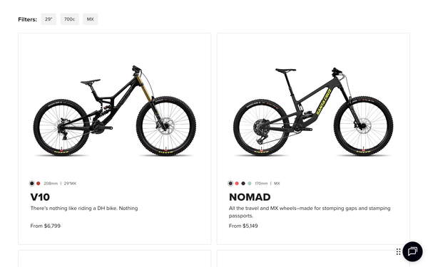 Santa Cruz Bicycles screenshot
