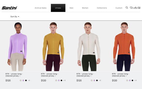 Santini Cycling website screenshot