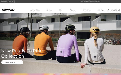 Santini Cycling website screenshot