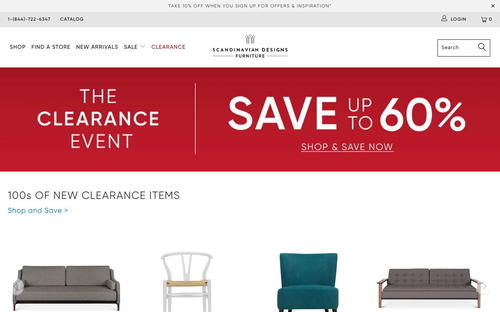 Scandinavian Designs website screenshot