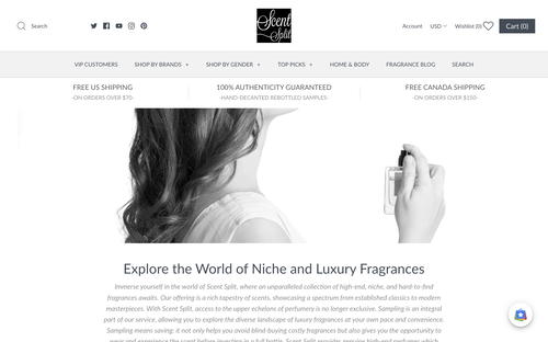 Scent Split website screenshot