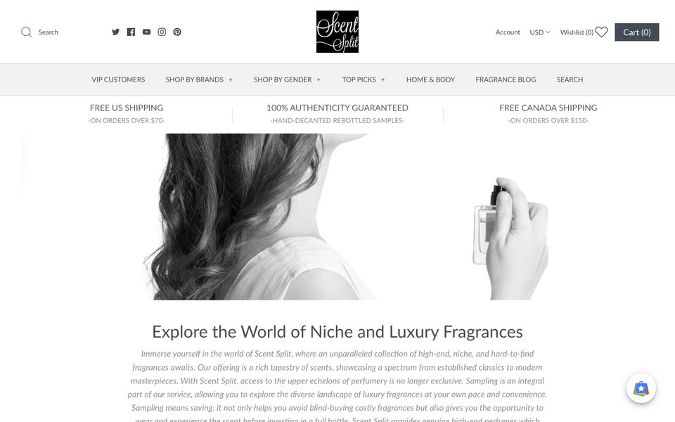 Scent Split website