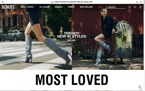 Schutz Shoes website screenshot