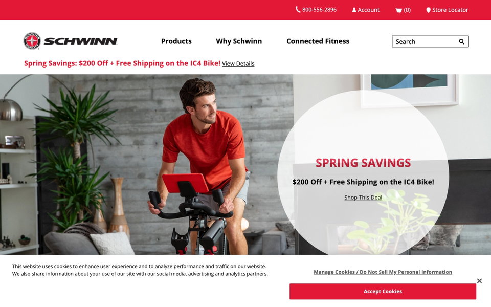 Schwinn Fitness website