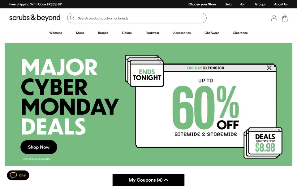 Scrubs & Beyond website
