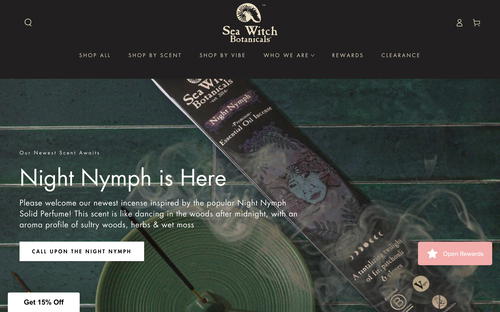 Sea Witch Botanicals website