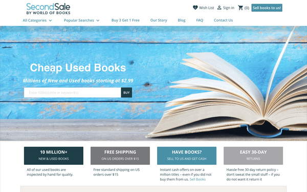 SecondSale.com screenshot